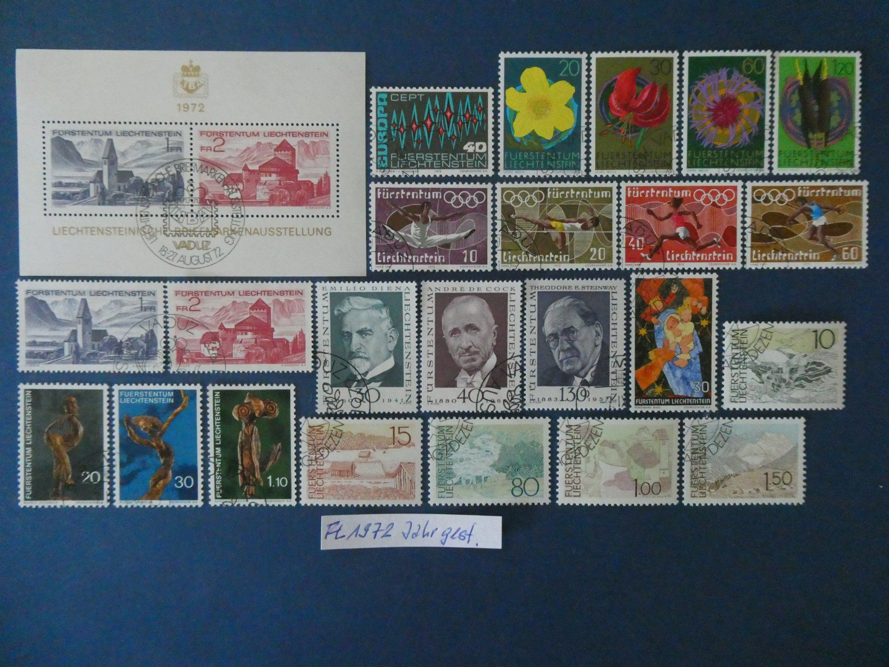 Tutti i francobolli: FL 1972 Jahr gestempelt – Usato da Lausen venduto da Herbamare01
