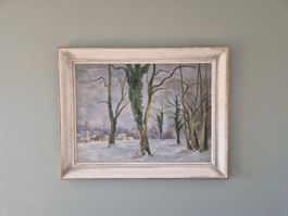 Robert Amrein (Suisse, 1896–1945) "paysage enneigé " tableau