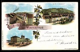 Litho Winterthur, Graben, Blick v. Hohwa