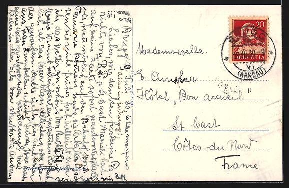 Cartoline postali: AK Brugg, Totalansicht mit Umiken, 1930 – Usato da Berlin venduto da bartko-reher 1