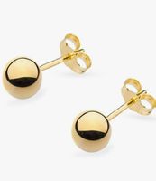 Damen 14k Gold 6mm Ball Poliert Ohrstecker