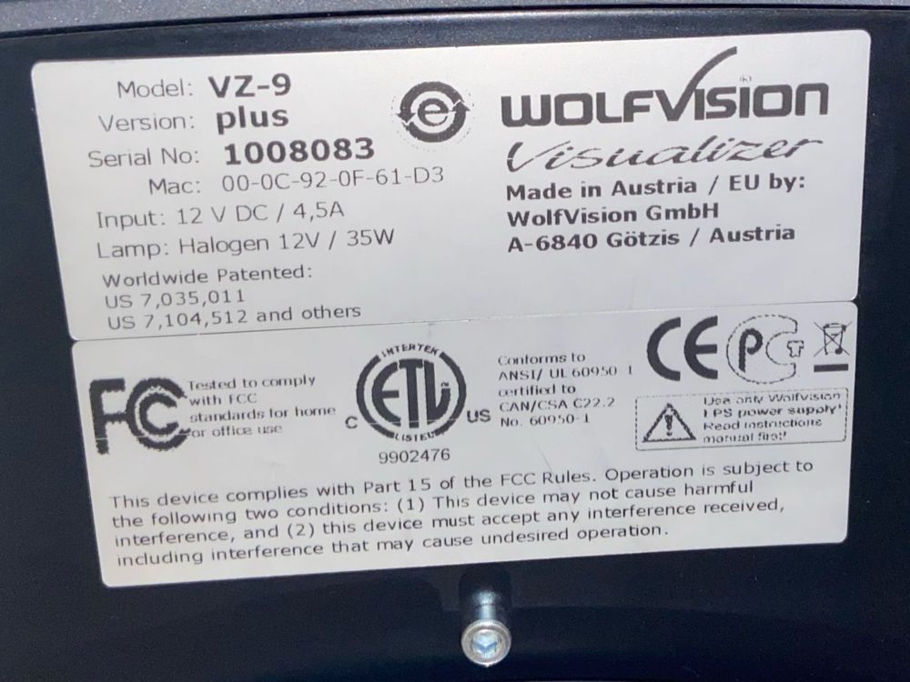 Wolfvision VZ-9plus Visualizer | Kaufen auf Ricardo
