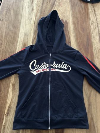 Kapuzenjacke California schwarz mit Reissverschluss 