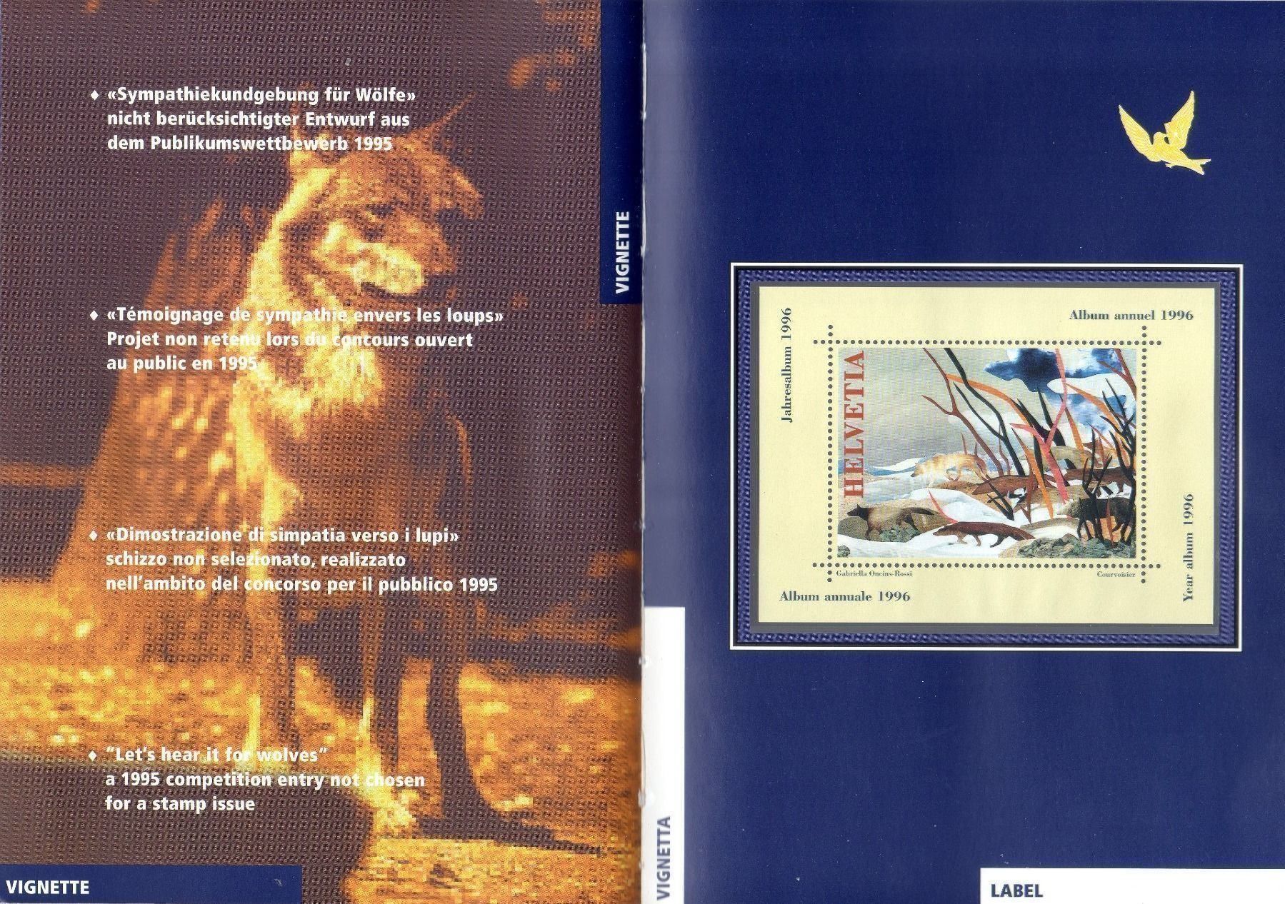 Tutti i francobolli: JAHRBUCH 1996 ORIGINAL ** POSTFRISCH ** - JB1996 – Usato da Losone venduto da EM2019 1
