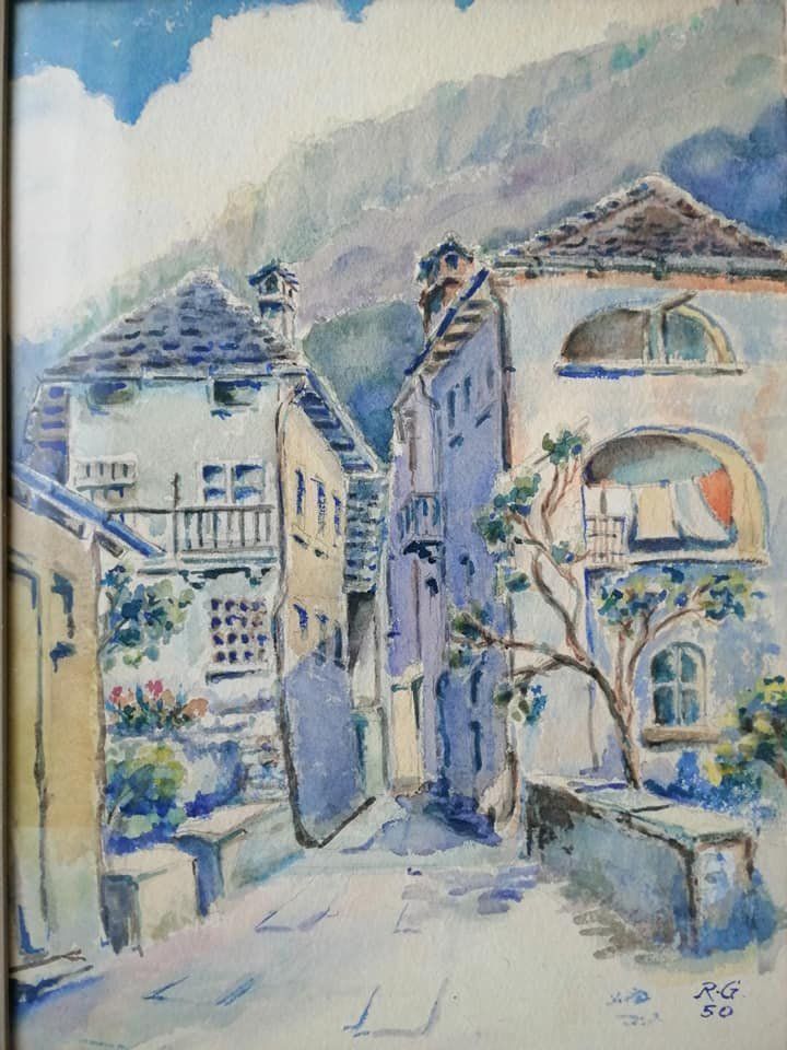 Dipinti: Aquarellbild "Gasse" Signiert. – Usato da Ostermundigen venduto da LorisHome 3