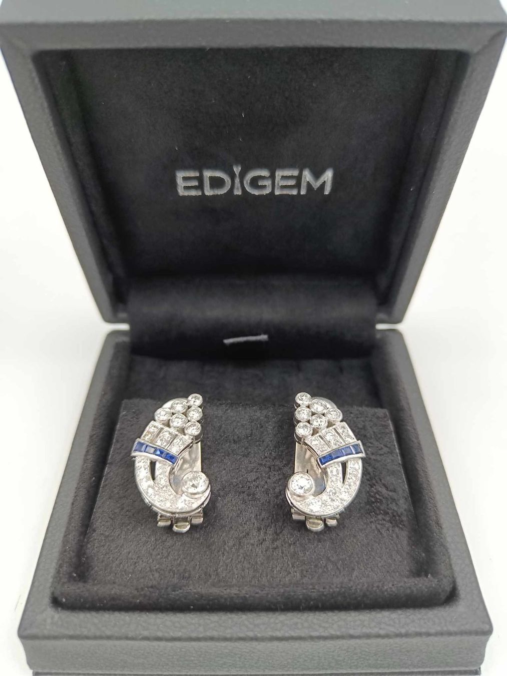 Ohrringe & -stecker: DIAMANT SAPHIR OHRSCHMUCK IN 950 PLATIN – Gebraucht aus Luzern von EdiGem 2