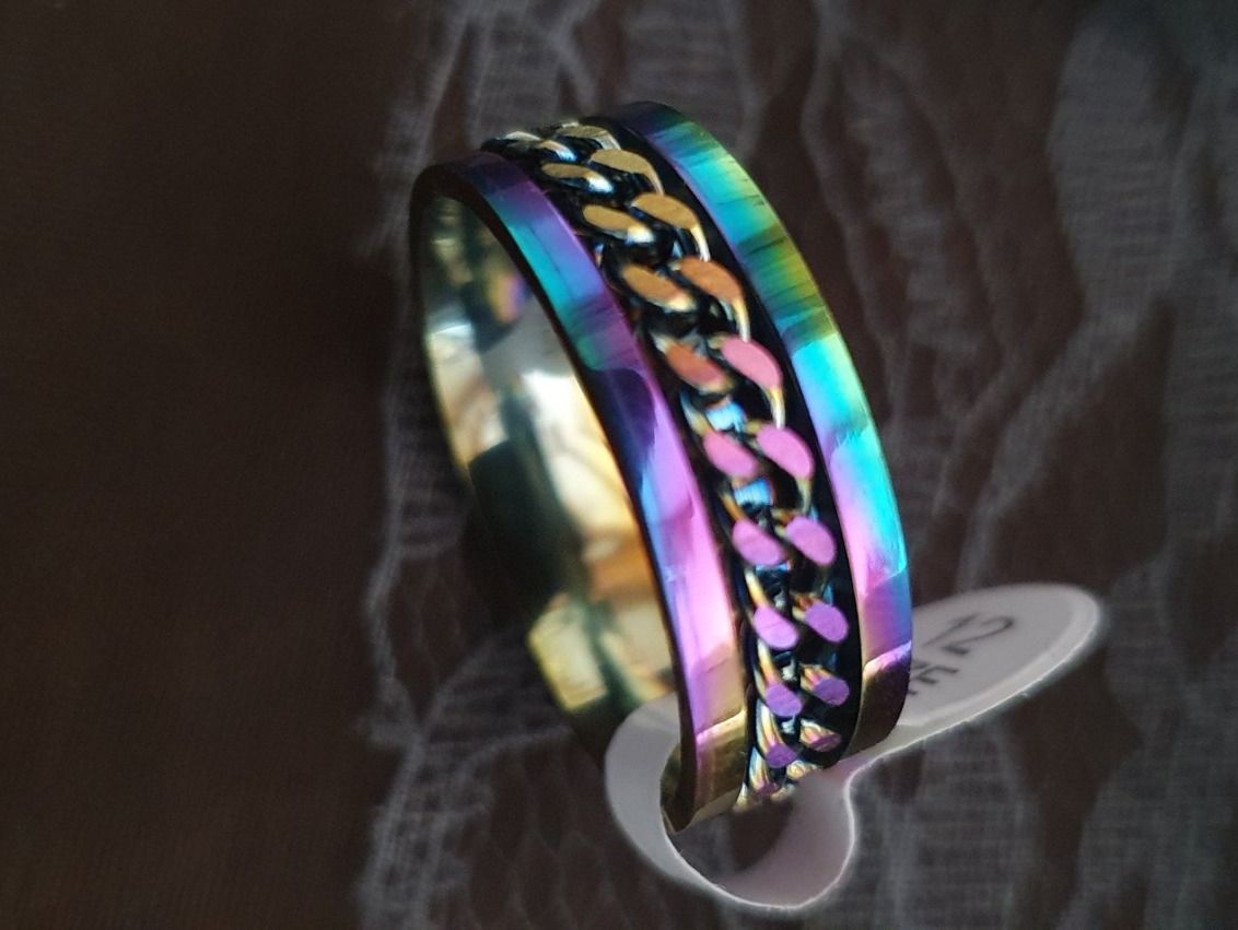 Ringe: Fingerring Edelstahl-Ring Titan Rainbow Durchmesser 22mm – Neu und originalverpackt aus Hittnau von Gamoe 1