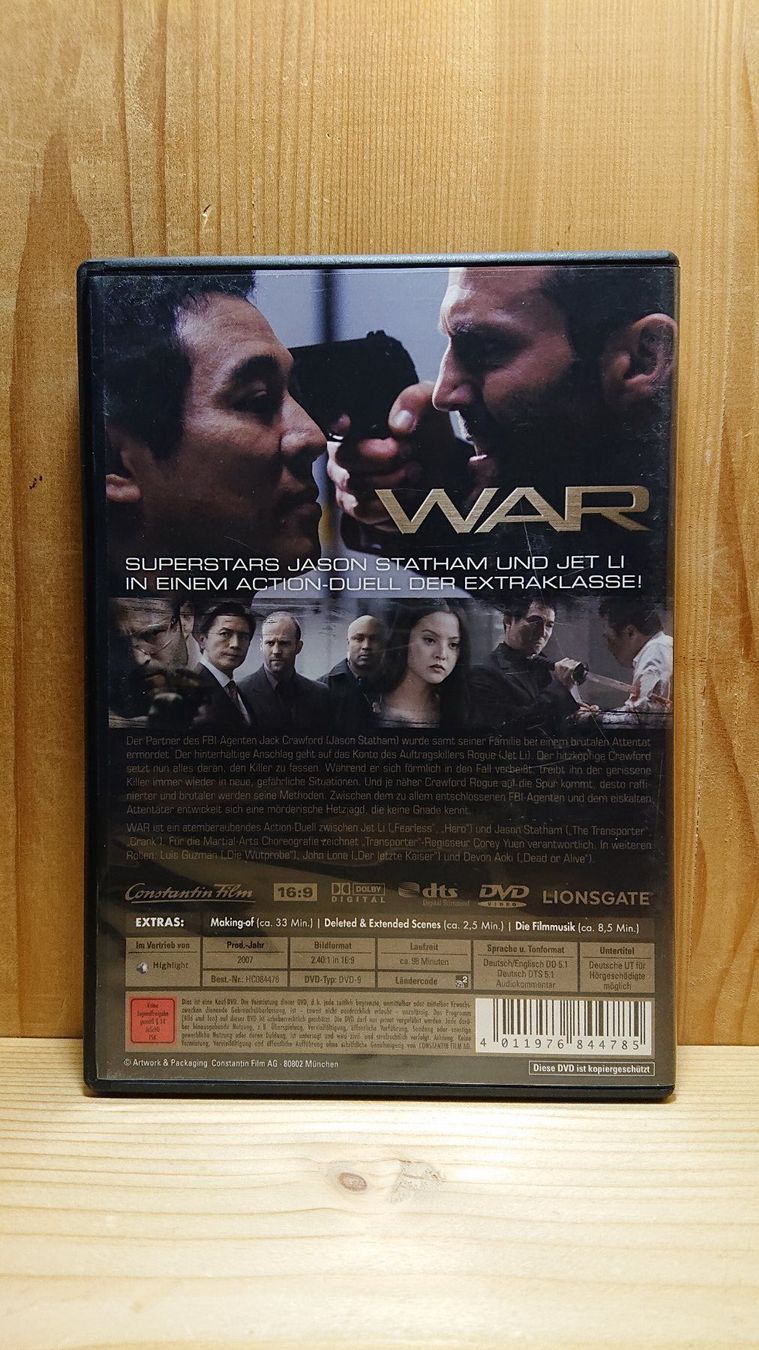 Tutti i DVDs: WAR DVD mit Jet Li und Jason Statham – Usato da Wilderswil venduto da Exebub 1