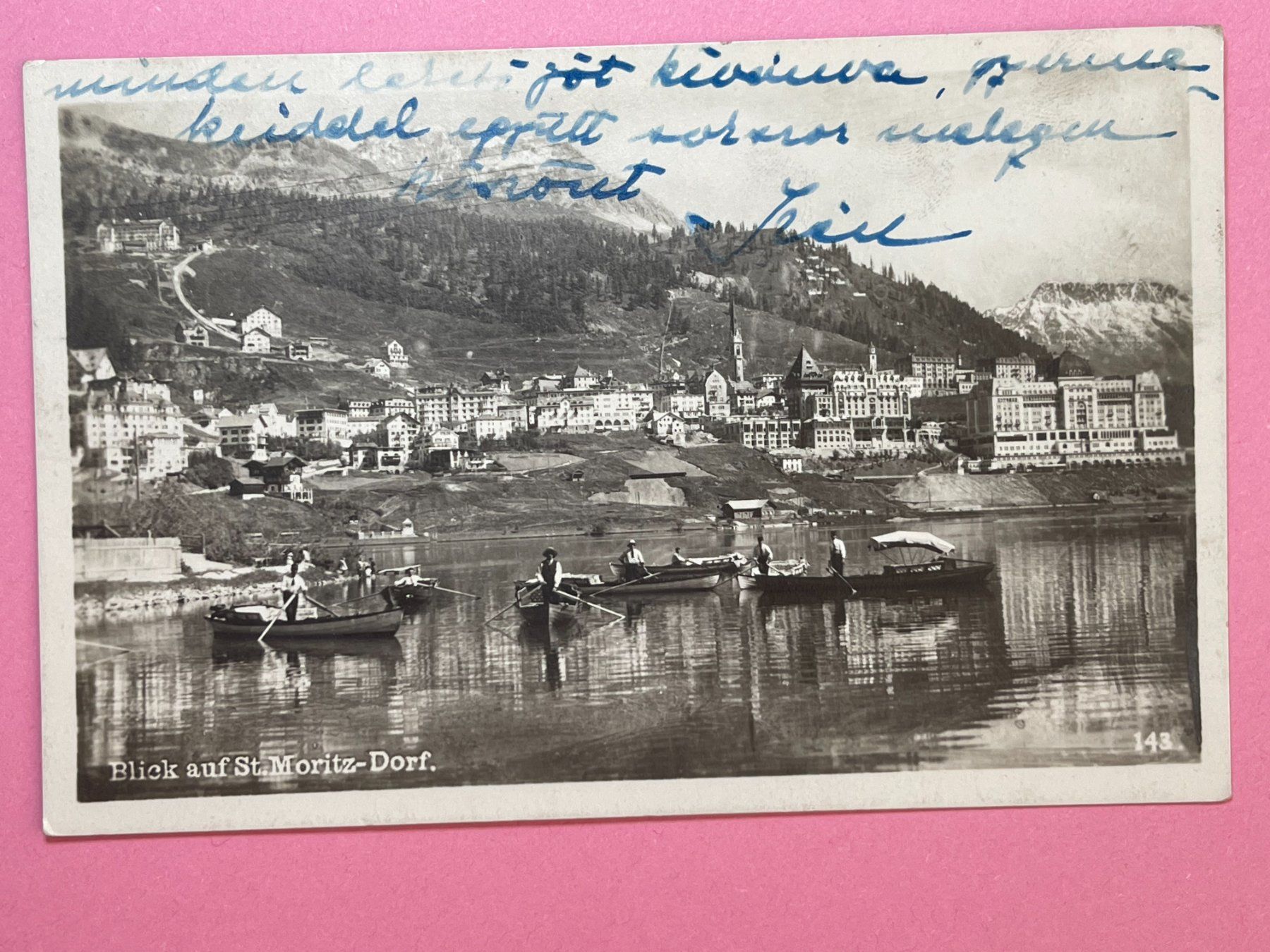 Ansichtskarten: Blick auf St-Moritz-Dorf – Gebraucht aus Steg VS von danwer74