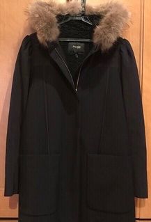 Maje Kurz Winter Mantel Teddy Innen Fell Kapuze wie Max Mara