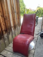 Sessel rot Leder drehbar elektrisch
