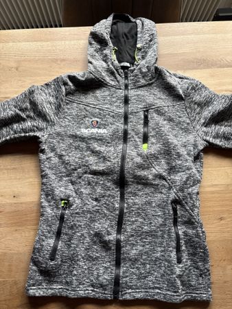 Scania Jacke mit Kapuze, Grau Melange, Top Zustand!