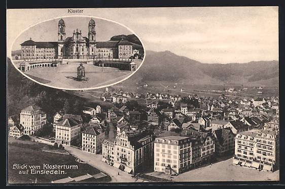 Cartes postales: AK Einsiedeln, Panorama und Kloster – D'occasion à Berlin par bartko-reher