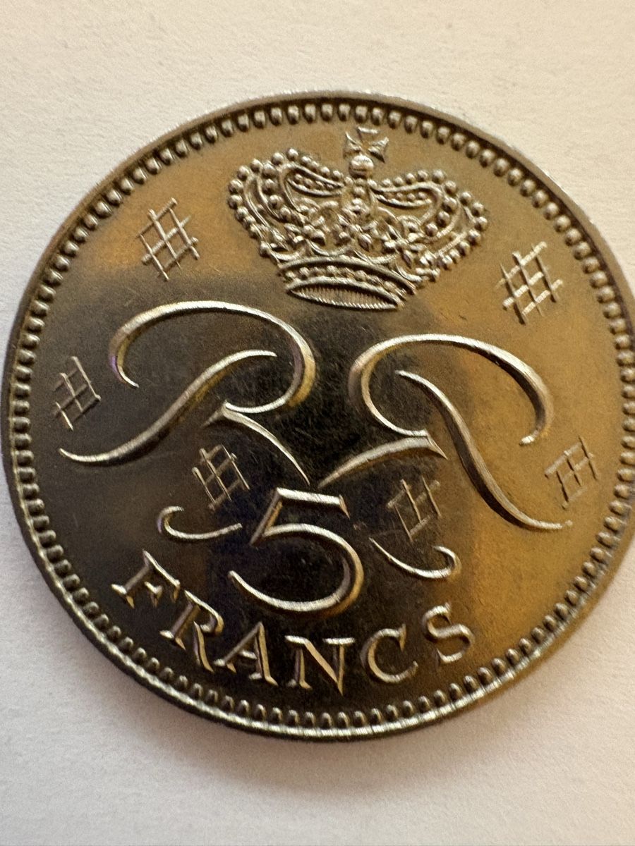 Tutti le monete: 5 Francs 1971 Monaco.  – Usato da Murten venduto da Tzaugg 2