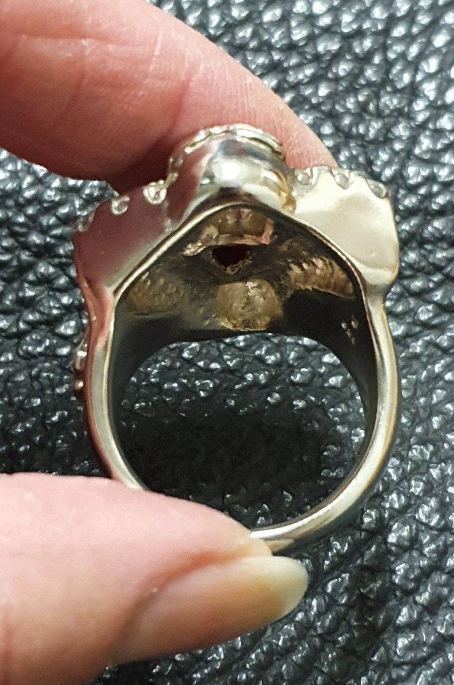 Anelli: Neu: Ring Motor Skull / Gr. 69 / 925 Silber – Nuovo (secondo la descrizione) da Muri AG venduto da Edlerweiss-Schwarz 5