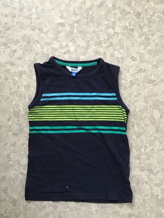 Sommer Tanktop /unterhemd Kids Gr. 116, dunkelblau gestreift