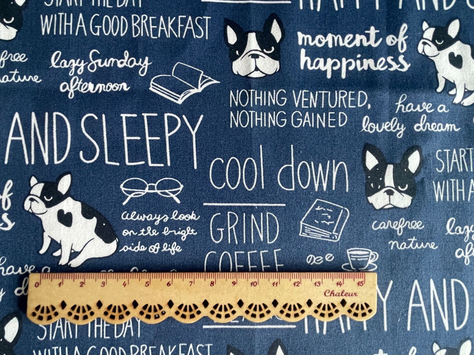 Tessuti: 2 Fat quarter/Coupons patchwork & couture - Bulldog Etoiles – Nuovo e nell'imballaggio originale da Gland venduto da san_xz5j 1