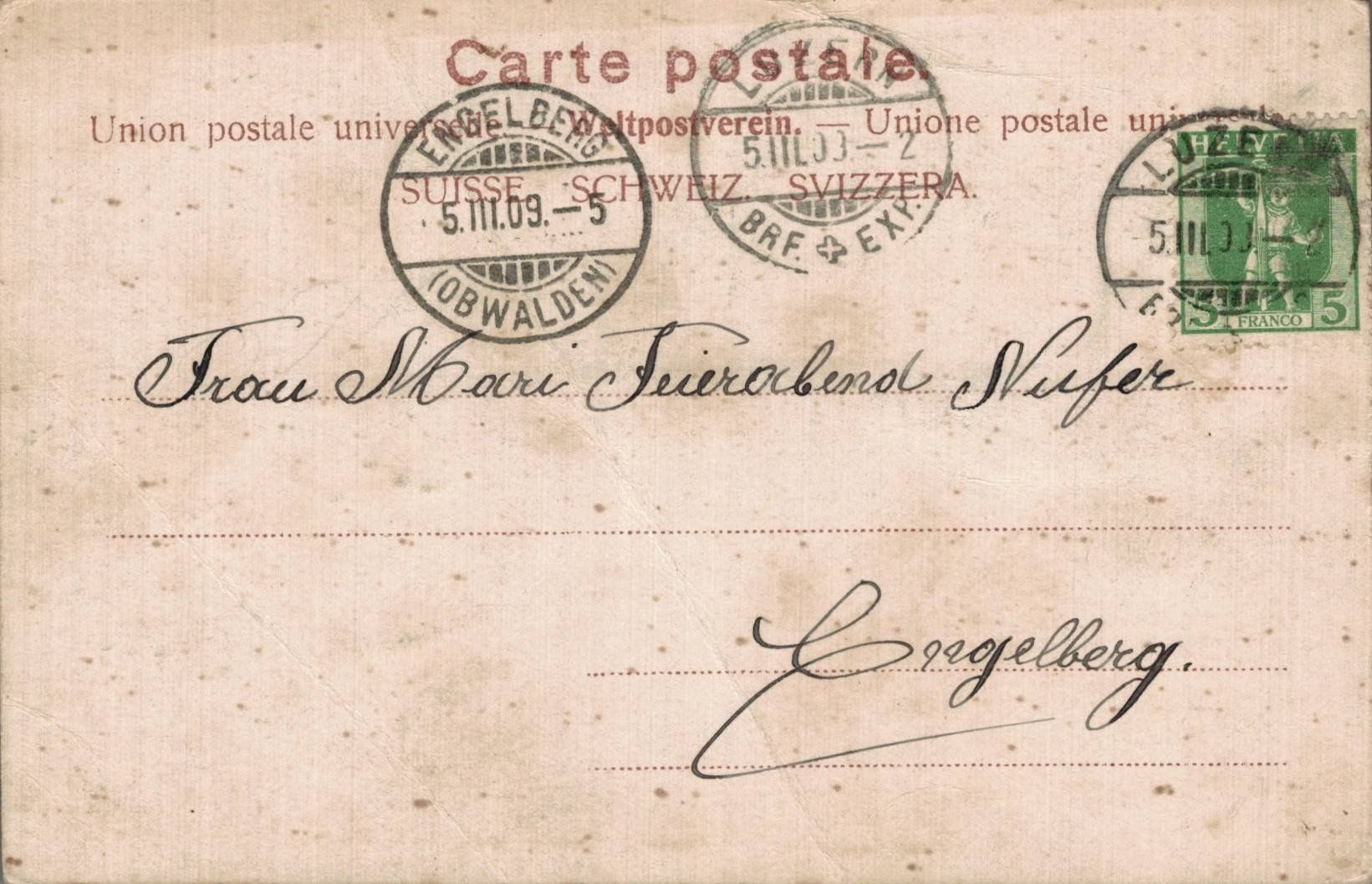 Cartoline postali: Alte Ansichtskarte Kloster Einsiedeln, Schwarze Madonna 1909 – Usato da Luzern venduto da Kartenansicht 1