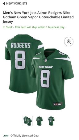New York Jets Aaron Rodgers Nike Limited Jersey NFL
