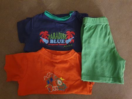 Jungen Sommerset Gr. 80/86: 2 T-Shirts & 1 Shorts