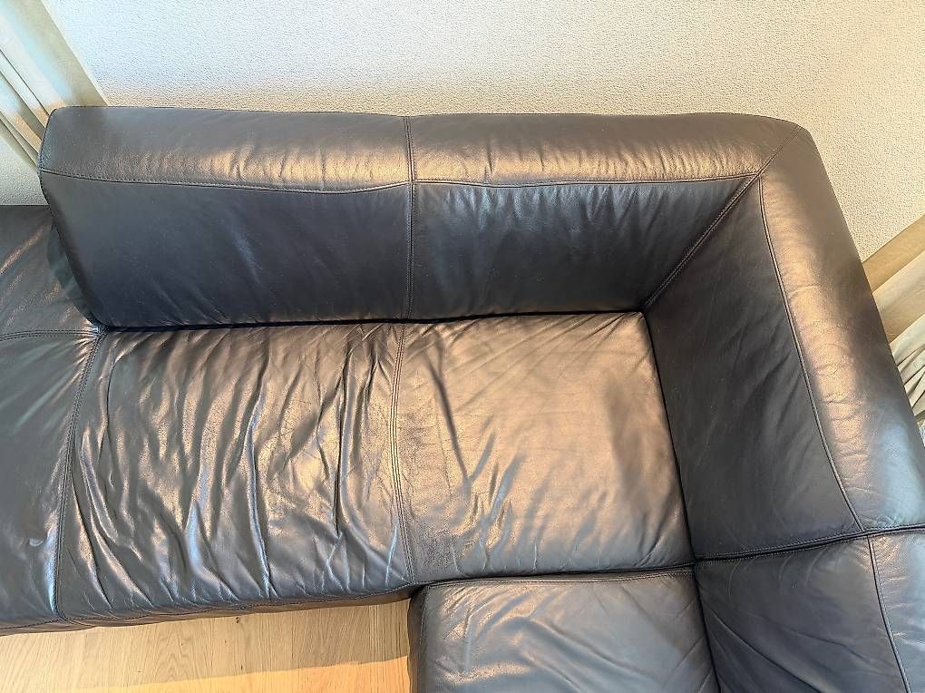 Pfister Divani: Möbel Pfister Ecksofa 260 x 220 cm aus schwarzem Echtleder – Usato da Oberriet SG venduto da rob_xt6v 2