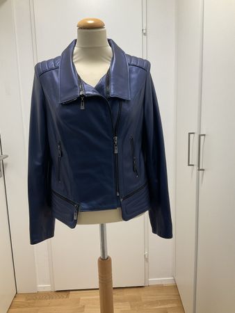 Damen Lederjacke La Fenice blau Grösse 40 neuwertig