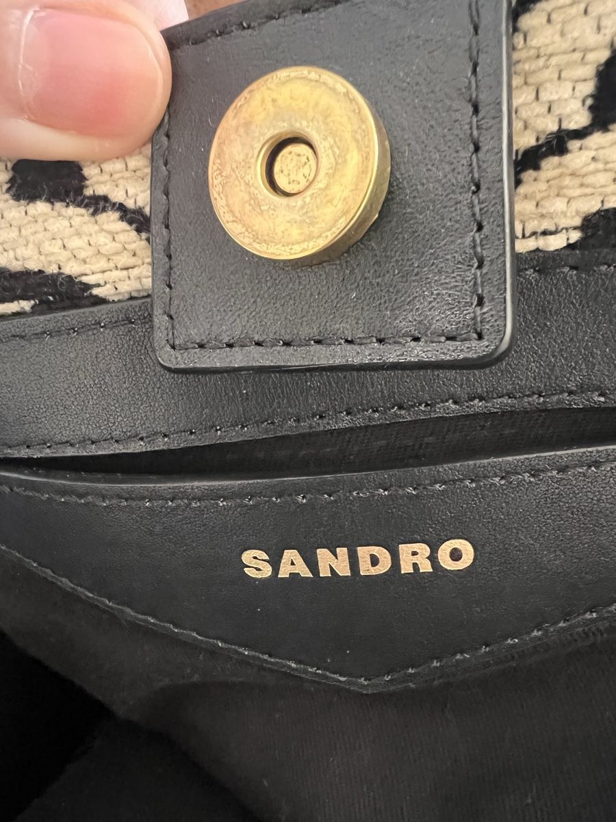 Sandro Borse da donna: Sandro Shopper Tasche schwarz beige Muster gebraucht – Usato da Genève venduto da tapochki 4