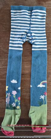 Strumpfhose von Frugi Gr. 2 - 4 jährige Hase Regenbogen