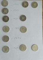Lot 12x 5 Franken Silbermünzen (1932 - 1967) 