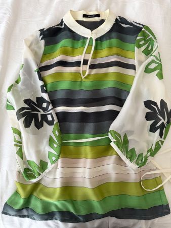 NAVYBOOT Bluse Seide gestreift - Gr. M