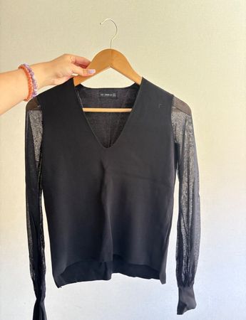 Zara noir, manches transparentes, taille S, parfait !