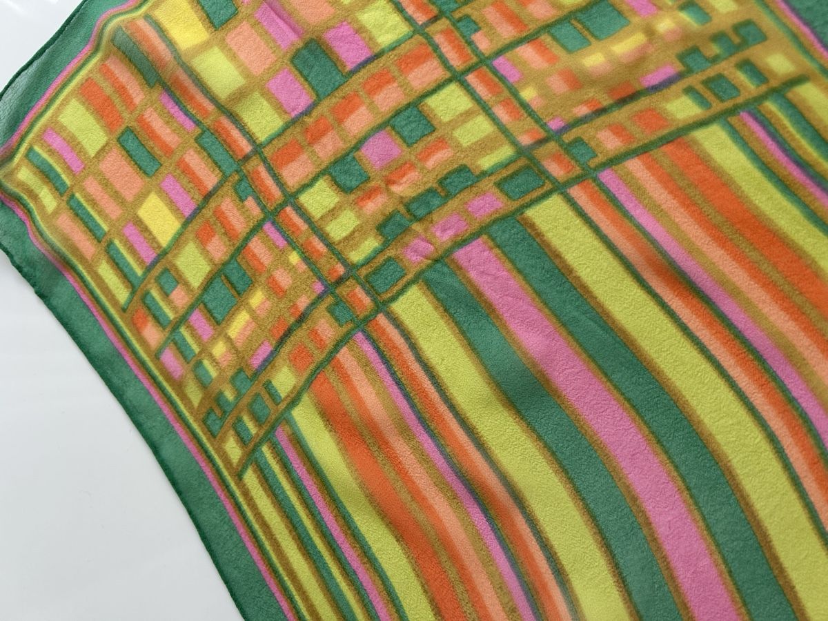 Foulards & écharpes: Scarf with stripes and squares print multicoloured – D'occasion à Saland par ele_vc96 1