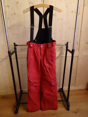 Rot-graue Skihose, abnehmbare Träger BOGNER Gr. 34 - 230103