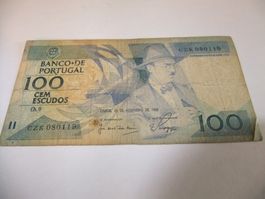 Portugal 100 Escudos de 24.11.1988 Fernando Pessoa - Chape 9