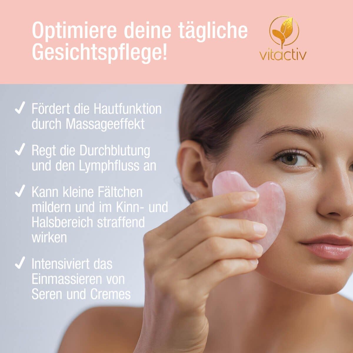 Cura del viso: GUA SHA STEIN Rosenquarz – Nuovo e nell'imballaggio originale da Windisch venduto da shop-easy 2