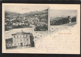 Lichtbildkarte : Gruss aus Gais AI , Rest.Bahnhof , gel.1904