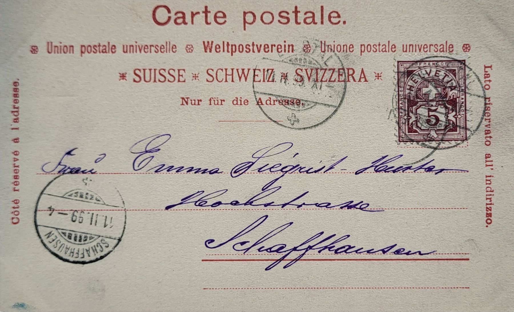 Ansichtskarten: Liestal, 1899, gelaufen – Gebraucht aus Herisau von dan_87rp 1