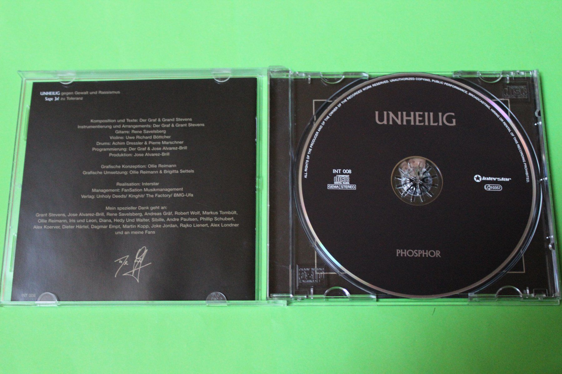 CD: Unheilig - Phosphor CD 2001 Guter Zustand – Usato da Tübach venduto da JamesStone 2