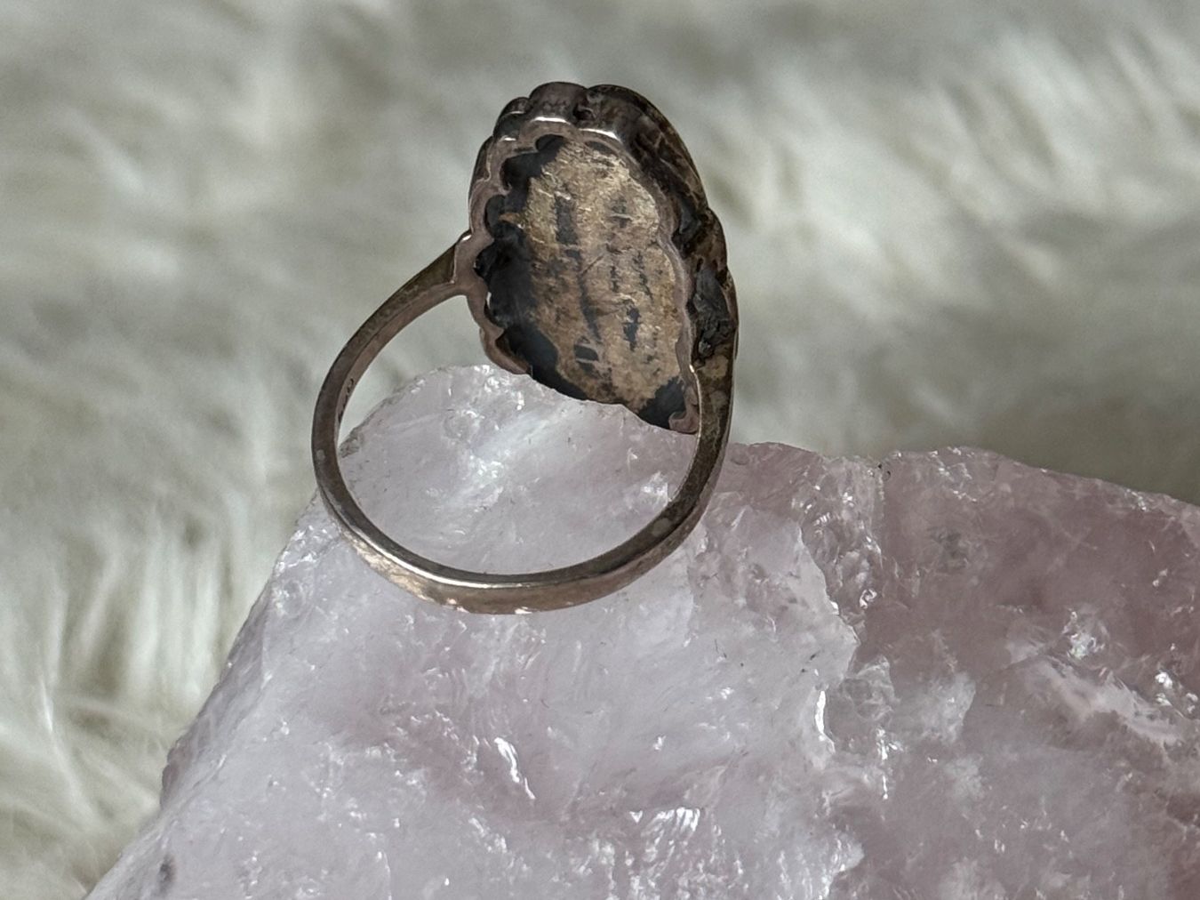 Anelli: Vintage Silberring 925 mit schwarzem Stein – Usato da Istighofen venduto da Ringparadies 1