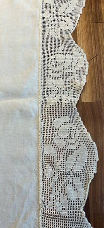 Nappe lin et crochet fait main (155x237cm)