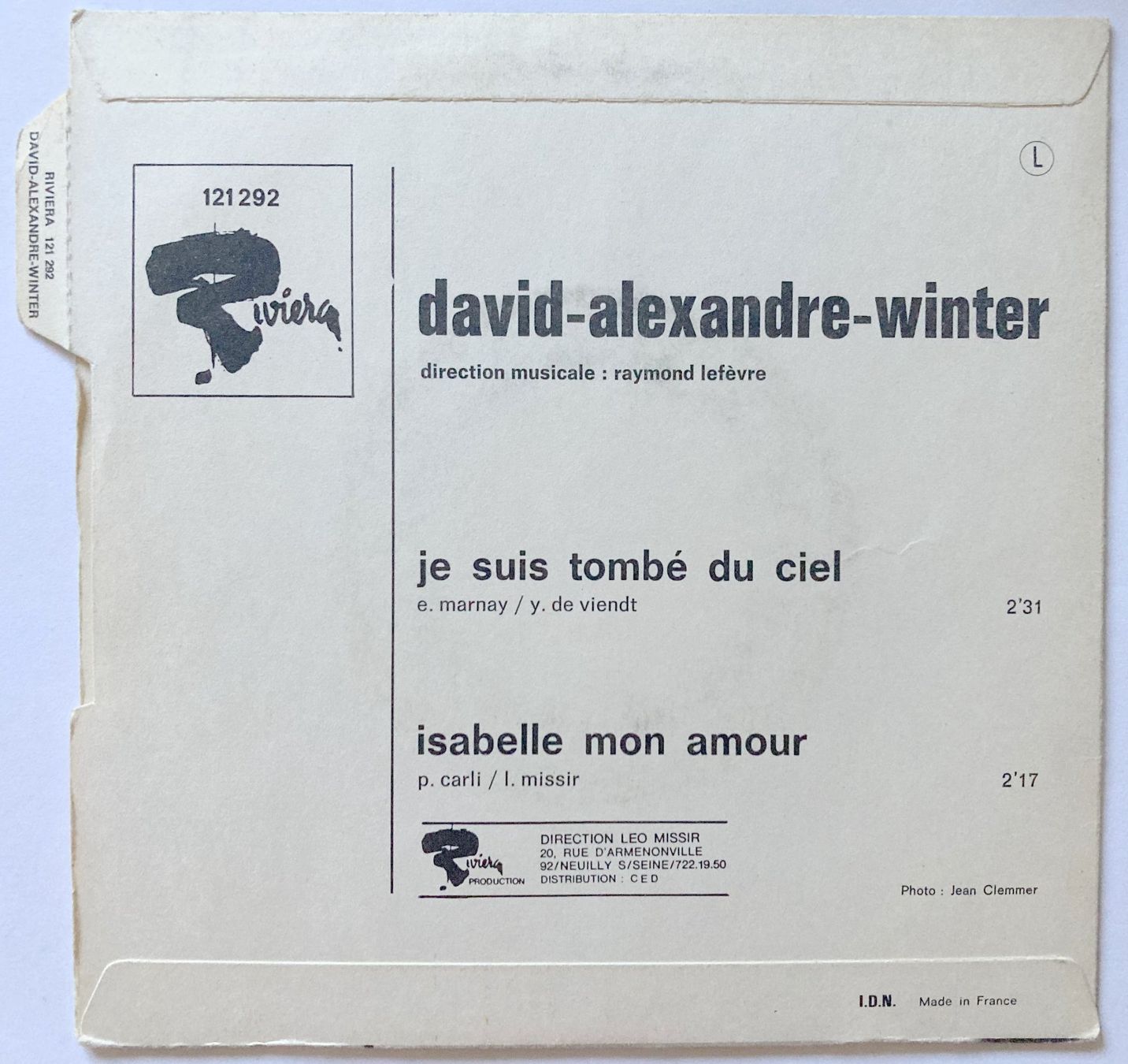 Dischi in vinile: DAVID ALEXANDRE WINTER - JE SUIS TOMBE DU CIEL – Usato da Bottens venduto da hotter-than-hell 1