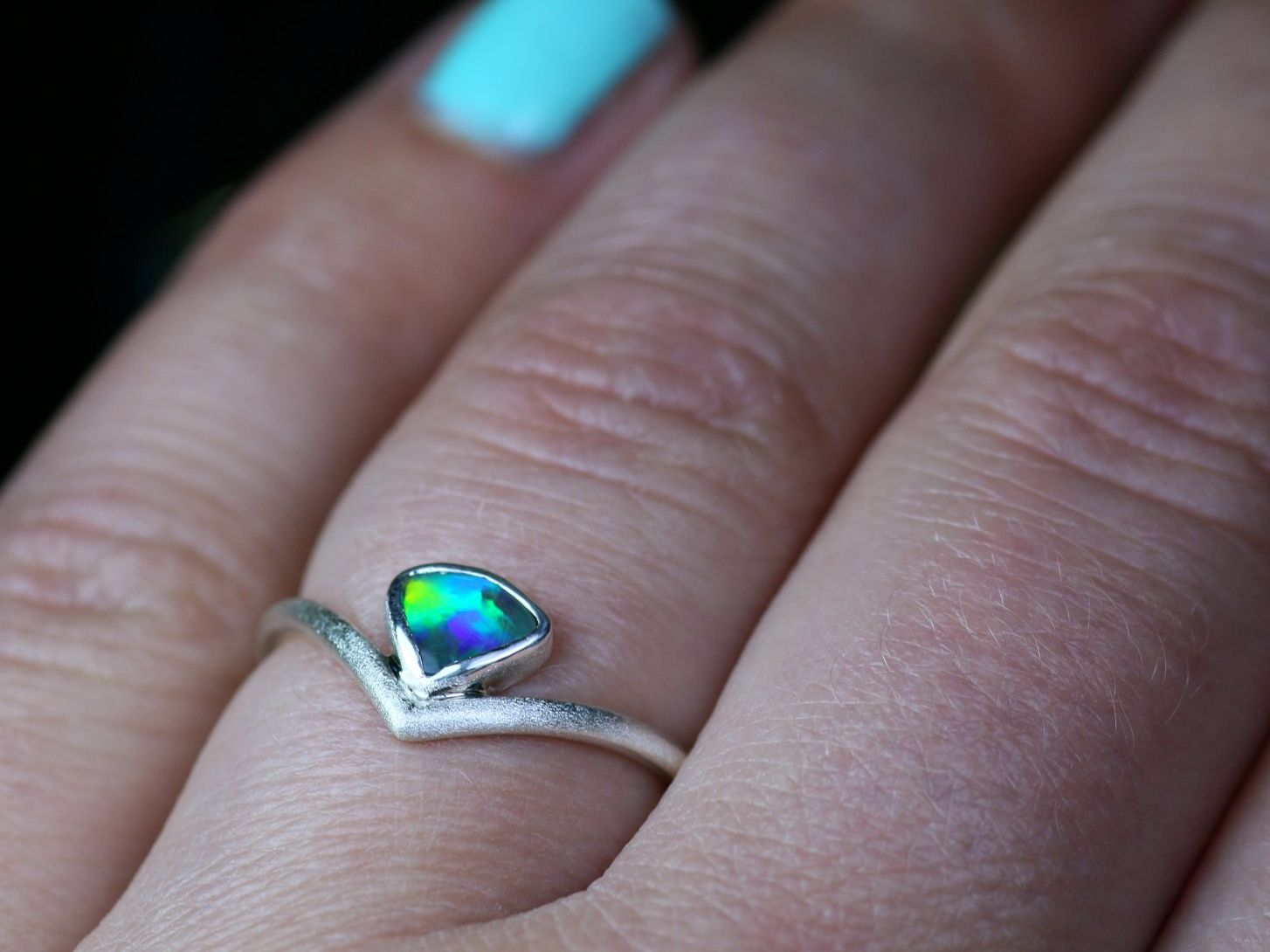Anelli: AURALIS Wunderschöner Opal Silberring · Grösse EU 55 – Nuovo e nell'imballaggio originale da Bern venduto da OSONO.Design 2