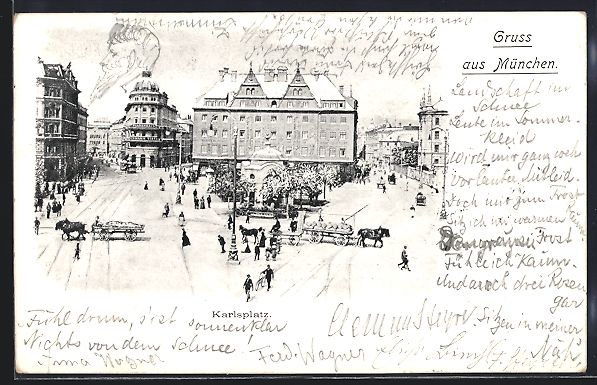 Ansichtskarten: München, Blick auf den Karlsplatz, Priv – Gebraucht aus Berlin von bartko-reher
