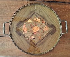 Elegantes Vintage Tablett mit Intarsien, Top Zustand!