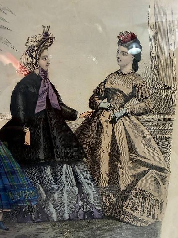 Grafica & Litografie: Original Mode-Stich 1864 "Allgemeine Modenzeitung" – Usato da Obernau venduto da Arche_Noah_Brocki 7