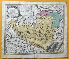 Walser Kanton SCHWYZ 1767 handkolorierte Landkarte Top