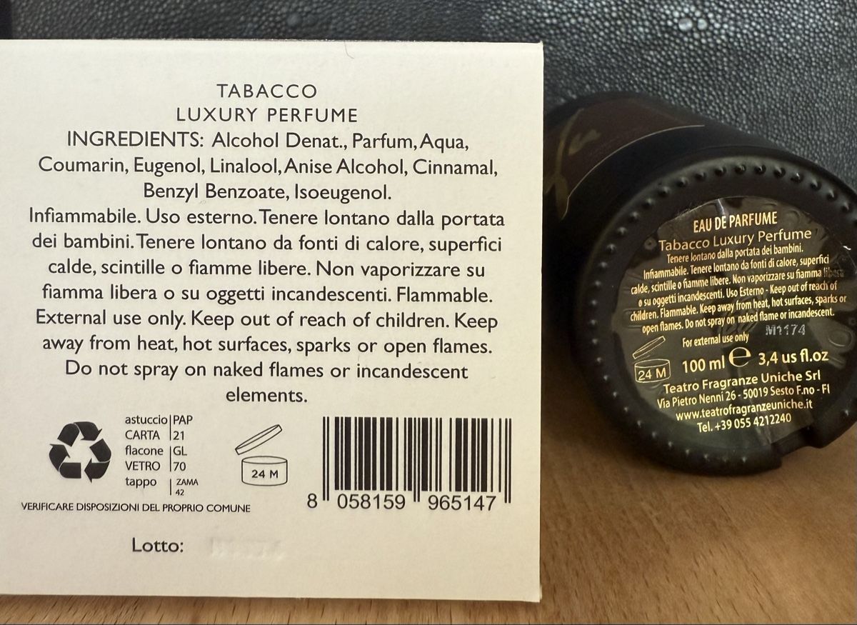 Profumi & Eau de Toilette: TOBACCO VON TEATRO FRAGRANZE – Nuovo (secondo la descrizione) da Kölliken venduto da deleina 4