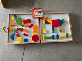 Jeu de construction magnétique VIGA bois dès 3 ans tangram