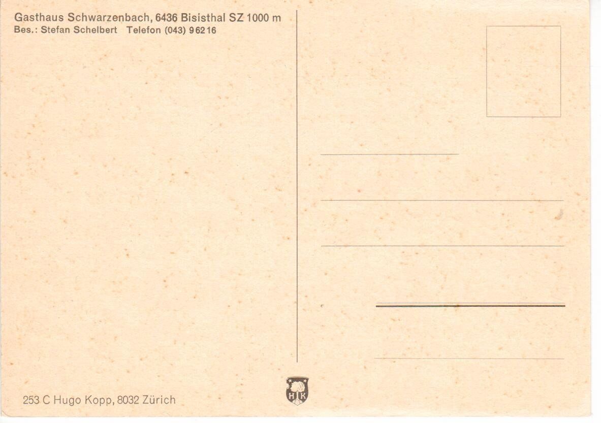 Cartoline postali: Gasthaus Schwarzenbach Bisisthal – Usato da Wolhusen venduto da Curver9 1