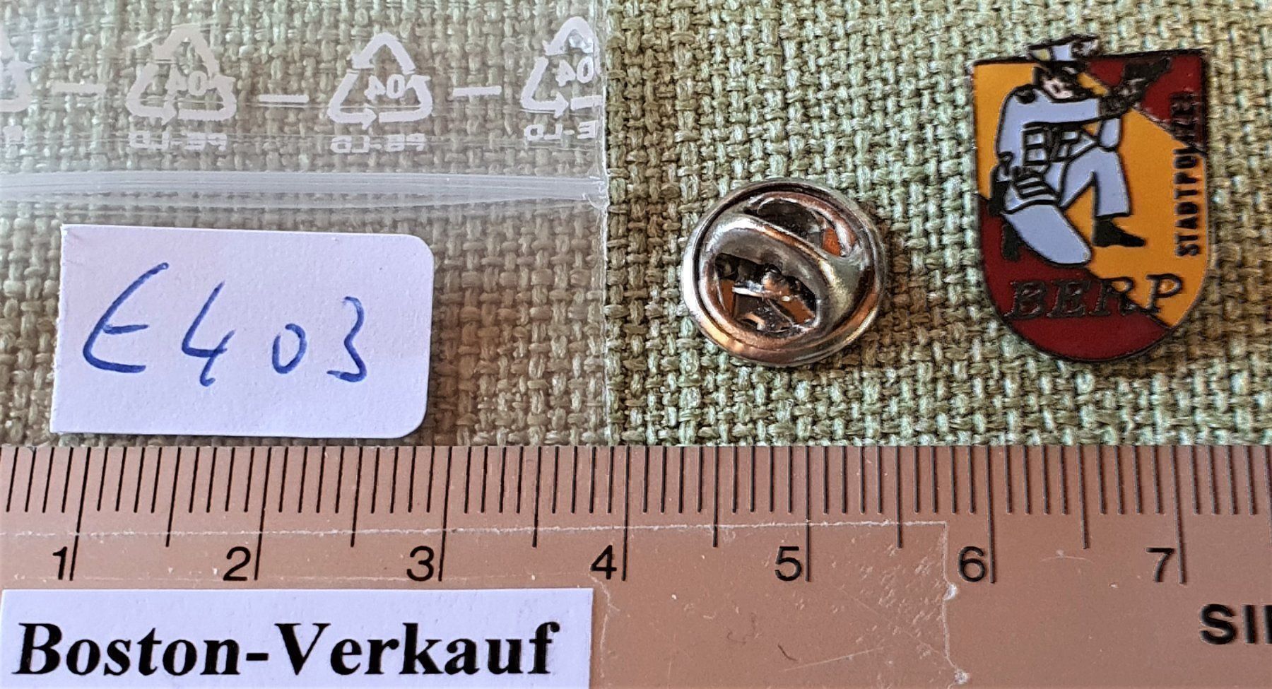 Placchette & Badge: E403 - Pin Stadtpolizei BERP Bern Svizra – Usato da Reinach BL venduto da Boston-Verkauf 2